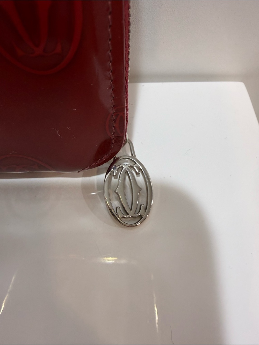 Cartier Birthday Red Patent Leather Zip Wallet - Picture 2 of 11